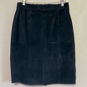 VTG 80’s Lydia Jane Women’s Genuine Leather Mini Skirt Black - 13/14